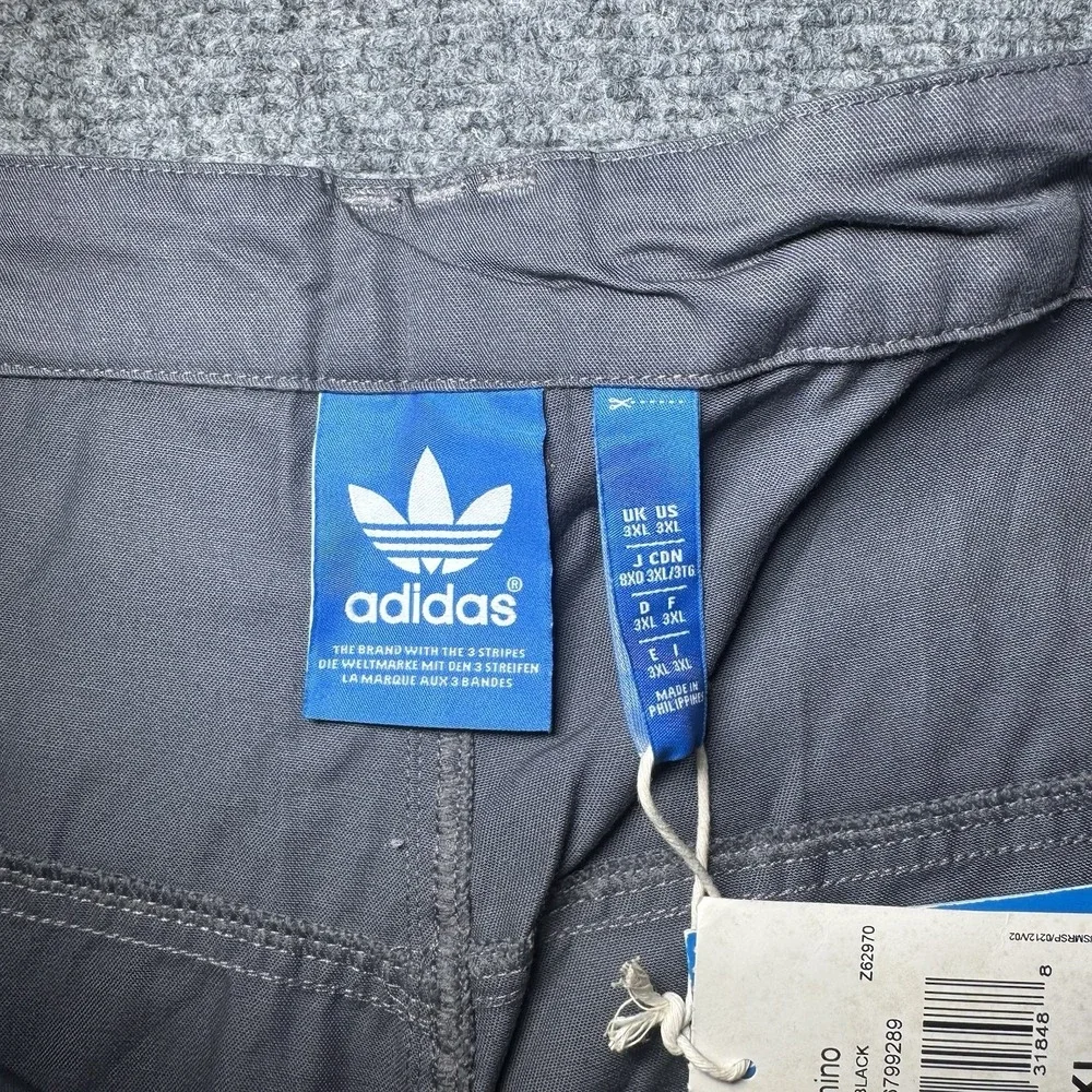 Adidas Gray Trefoil Chino Pants Men Size 3XL Gray Stripes 50x32 NEW NWT